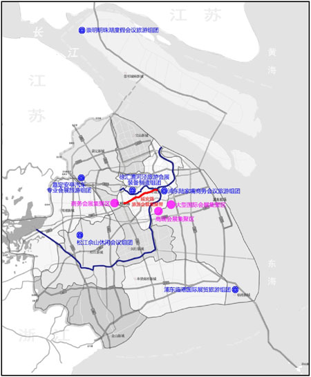 图8会展旅游“一带、三区、六组团”空间格局