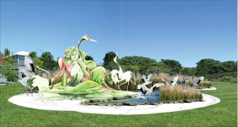 上海丹顶鹤故事逐鹿世界立体花坛