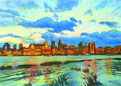 上海外滩百年历史变迁油画作品展开幕让百姓看到一个更鲜活的外滩