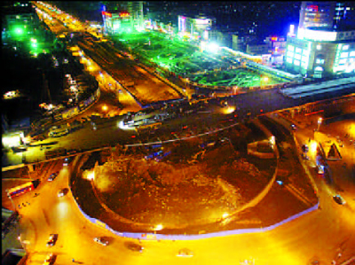 中环线五角场立交主体结构贯通