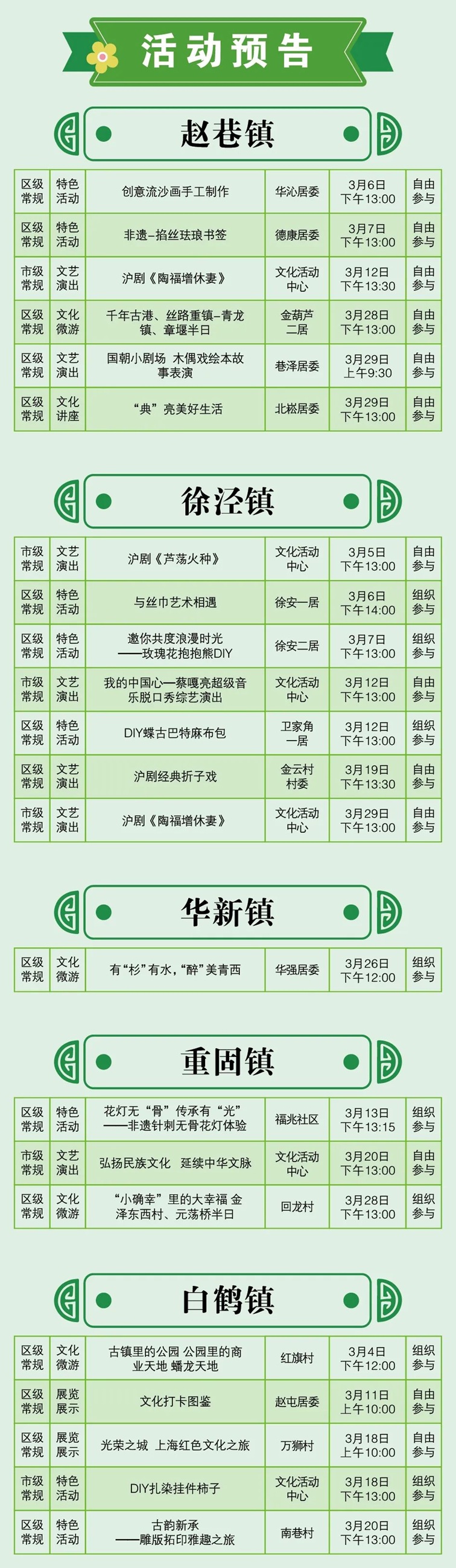 2025年青浦区公共文化内容配送三月预告