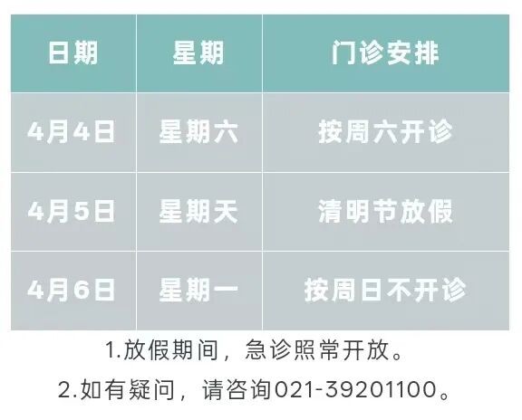 2026年青浦区各医院清明节门急诊时间安排 2026年青浦区各医院清明节门急诊时间安排
