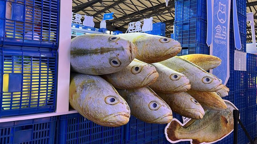 ChinaJoy展会上的盒马大黄鱼抱枕.jpeg ChinaJoy展会上的盒马大黄鱼抱枕.jpeg