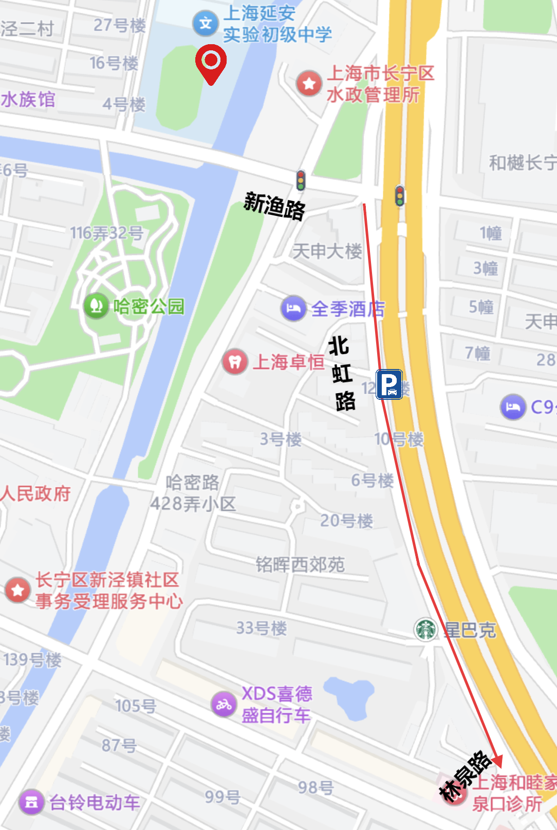 长宁区中考考点周边临时停车点位发布,交警提醒→6.png