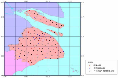 “十二五”地震强震动观测点建设规划示意图