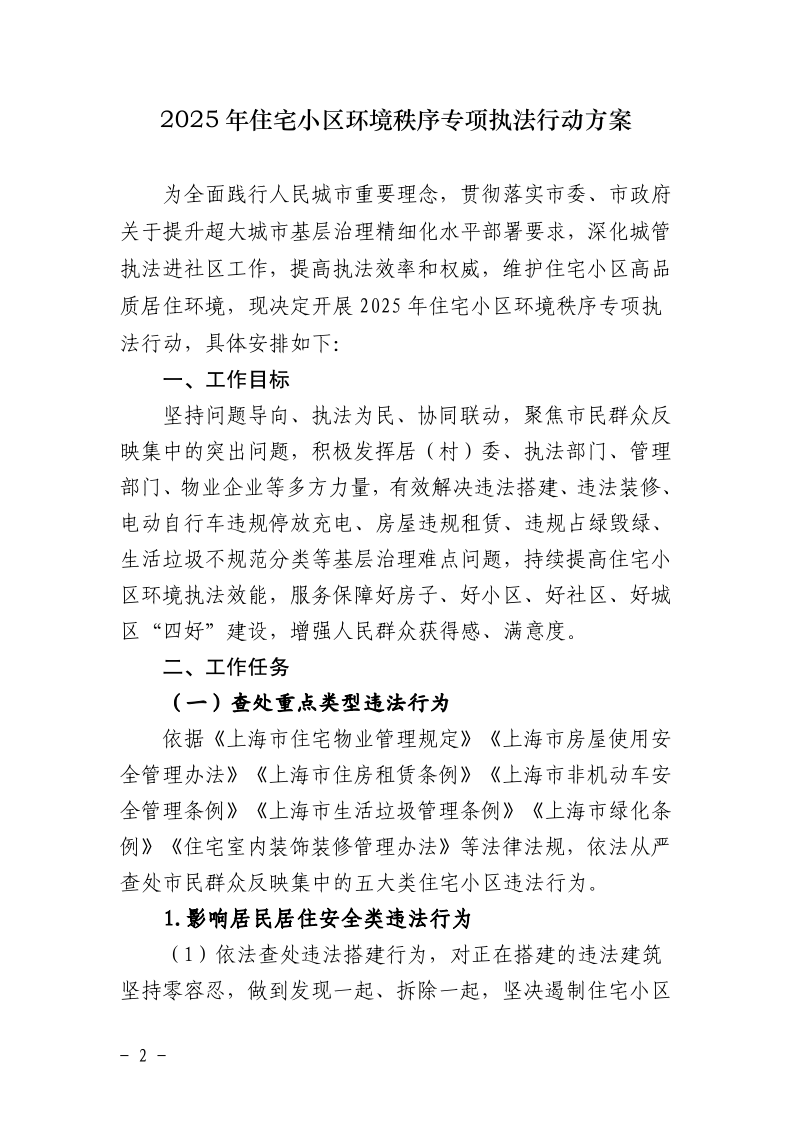 沪城管执〔2025〕31号-关于印发《2025年住宅小区环境秩序专项执法行动方案》的通知_page_2.bmp