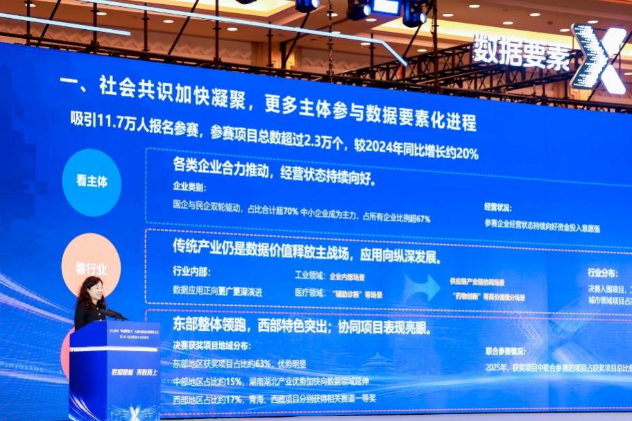 图为国家数据发展研究院副院长姜江发布《2025年“数据要素×”大赛年度报告》 .png