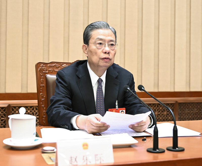 3月11日上午，十四届全国人大一次会议主席团在北京人民大会堂举行第七次会议。主席团常务主席赵乐际主持会议.jpg