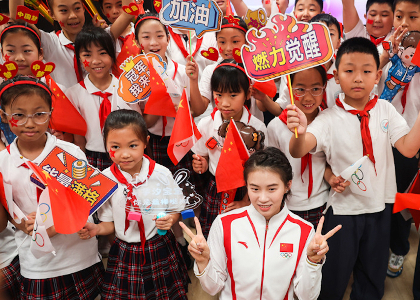 回到“金牌摇篮”光启小学 陈芋汐分享奥运感悟:为国争光的梦想让我选择坚持