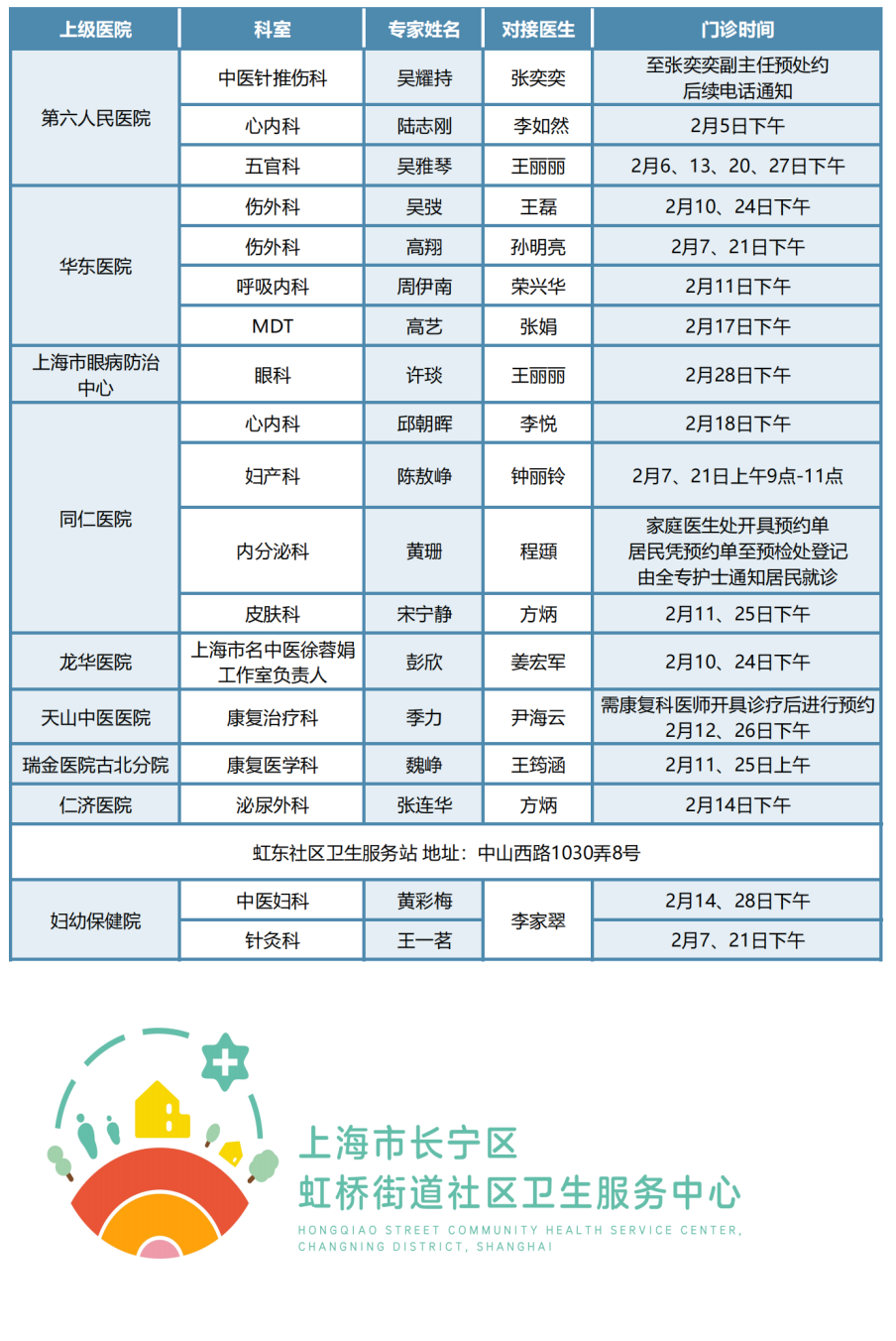 长宁各社区卫生服务中心2月专家门诊表来了→7.png