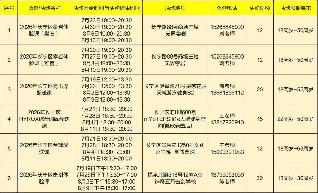 长宁：免费！五大热门运动课程邀你来体验~.jpg