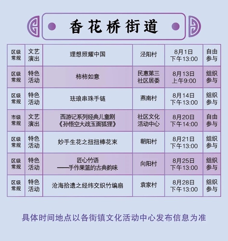 2025年青浦区公共文化内容配送八月预告