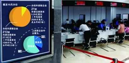 众多企业代表来到自贸区综合服务大厅咨询办理业务