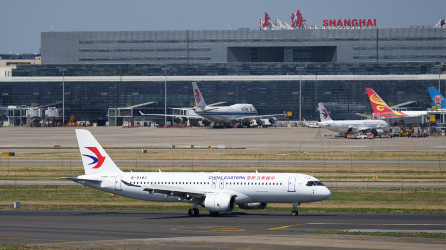 东航第六架C919飞抵上海虹桥国际机场。 资料图片.jpeg 东航第六架C919飞抵上海虹桥国际机场。 资料图片.jpeg