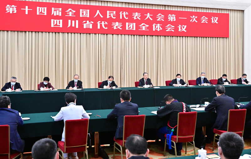 3月5日，中共中央政治局常委赵乐际参加十四届全国人大一次会议四川代表团的审议。.jpg