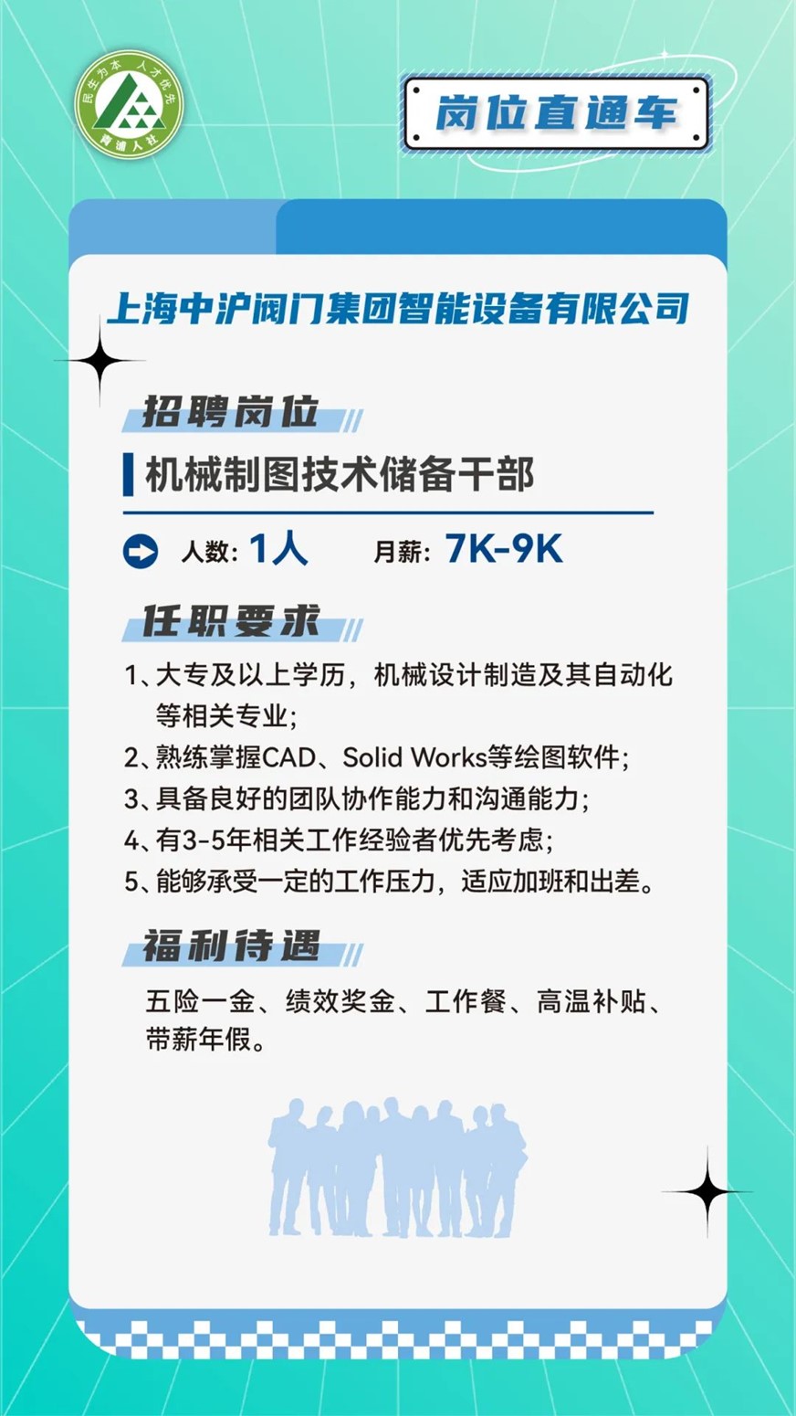 青浦人社：机械类好岗优选，虚位以待